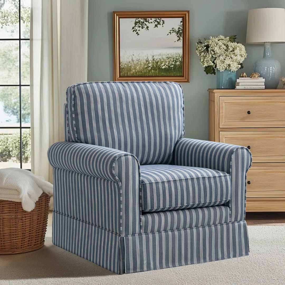 Hedwige 33" W Upholstered Swivel Accent Chair